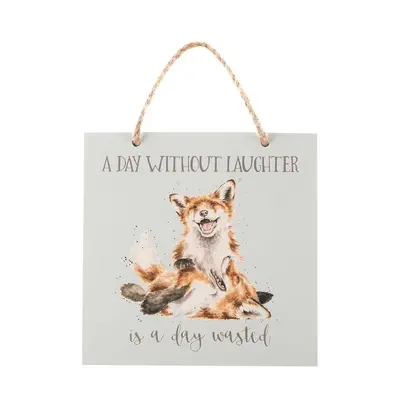 Wrendale Wooden Plaque Fox - A Day Without Laughter - image 1