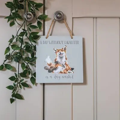 Wrendale Wooden Plaque Fox - A Day Without Laughter - image 2