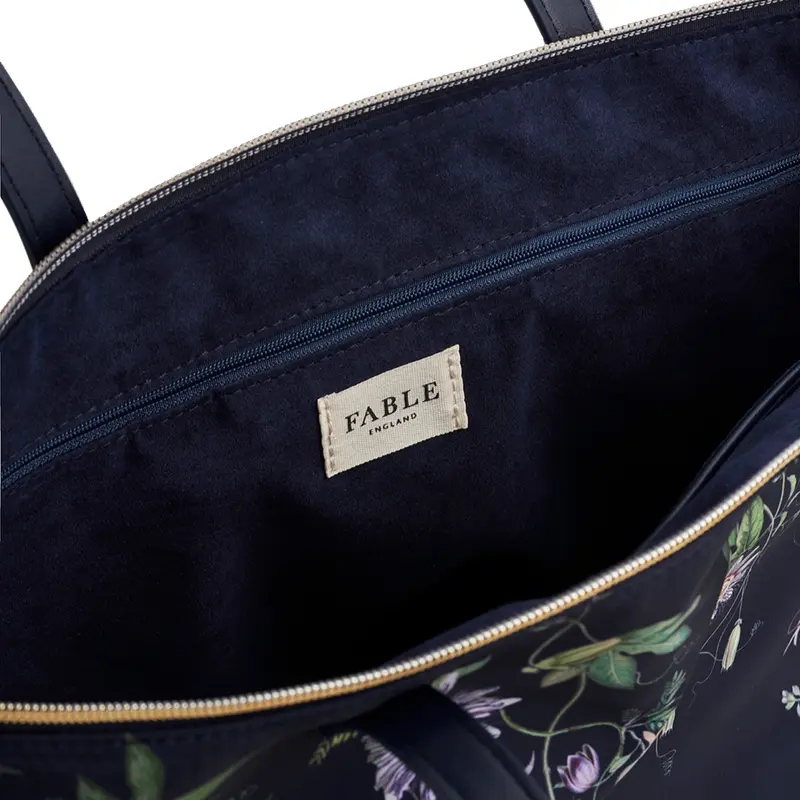 Fable Passion Flower Navy Tote Bag - image 3