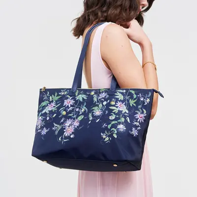 Fable Passion Flower Navy Tote Bag - image 4
