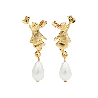 Fable Peter Rabbit Butterfly Pearl Earrings - image 2