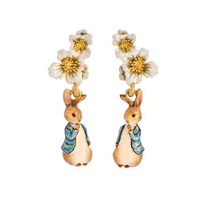 Fable Peter Rabbit Floral Drop Earrings