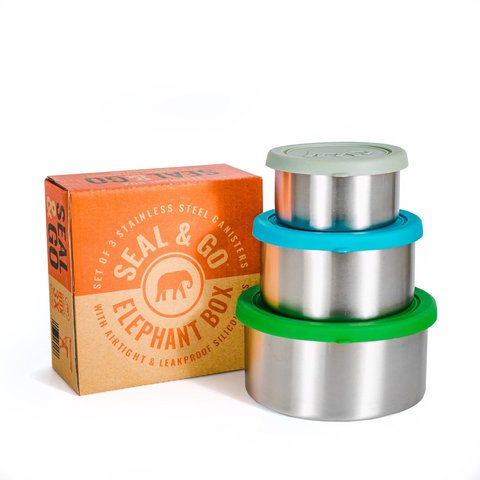 Elephant Box Round Leakproof Food Cannister Trio