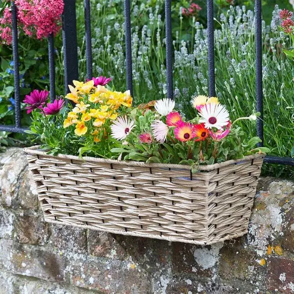 Smart Bari Faux Rattan Planter 19" Sand - image 2