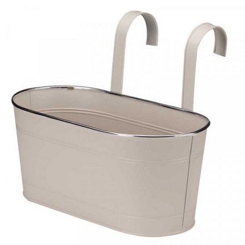 fence and balcony pot ivory 12"