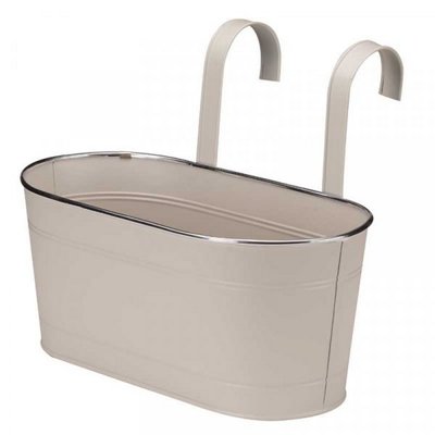 fence and balcony pot ivory 12"