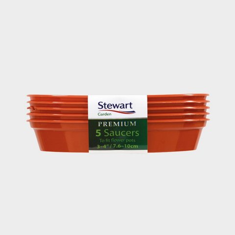 7.6-10cm (3-4") Flower Pot Saucer x5  Terracotta