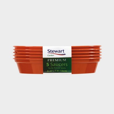 7.6-10cm (3-4") Flower Pot Saucer x5  Terracotta