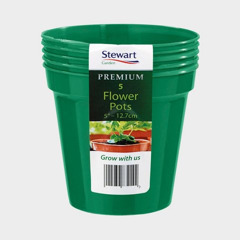 12.7cm (5") Flower Pot x5  Terracotta