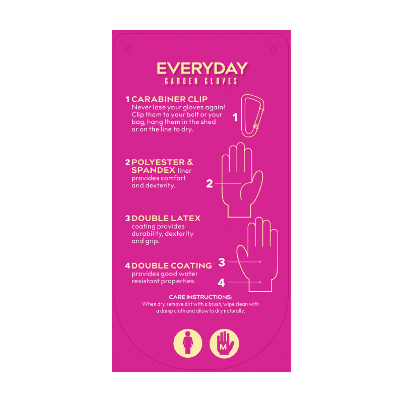 Treadstone Everyday Gardening Gloves Pink & Blue Medium - image 2