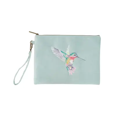 Wrendale Embroidered Pouch Hummingbird - Wisteria Wishes - image 1