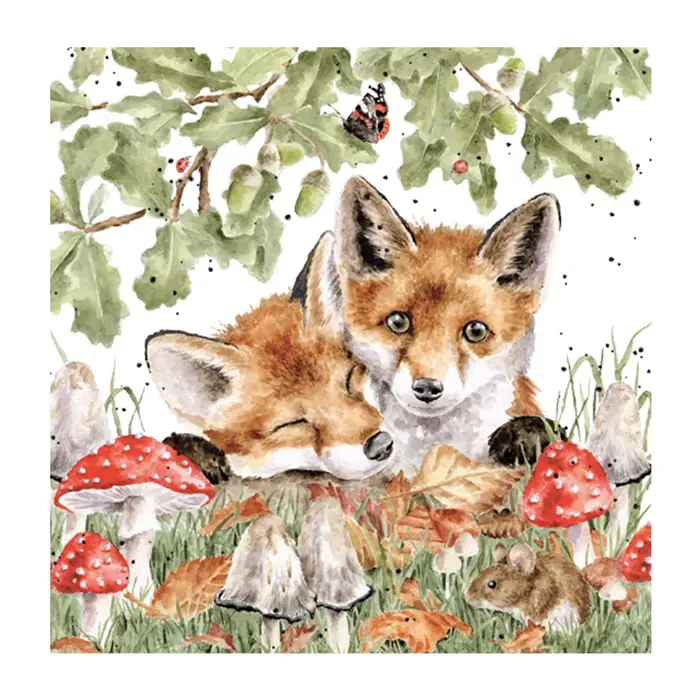 Wrendale Small Canvas Print Fox - Under the Oak Tree